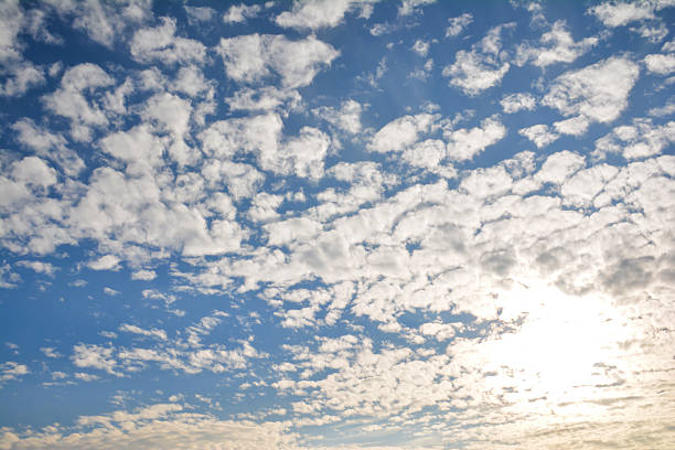 Blue sky background with white clouds. Sky clouds. Sky with white clouds. White clouds in the blue sky.