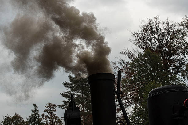 steam locomotive smoke from an old technology in rail transport
