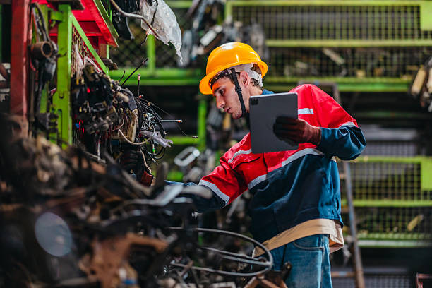 istock Technician Using Barcode Scanner and Tablet to Manage Auto Parts Inventory in Warehouse 2249717321