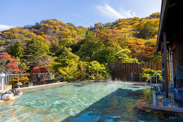 istock Image of a Japanese inn with an open-air bath 2249723119