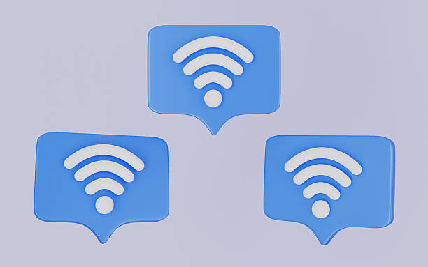 istock Wi-Fi signal or internet connection icon, tethering router signal concept 3d illustration 2249723812