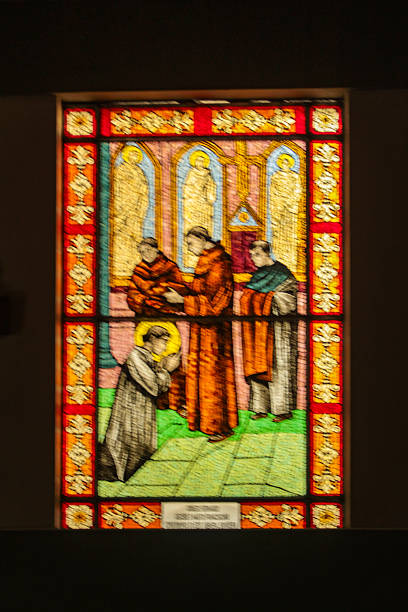 Stained glass windows of the Chapel of Saint Anthony of Lisbon, in Batista Campos Square, in the city of Belém, capital of the state of Pará, northern Brazil.