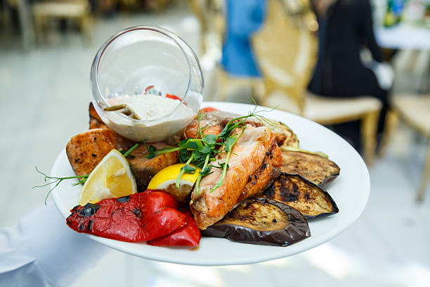 istock Delicious dish on the buffet table. Cold appetizers from the chef for the celebration 2249725860