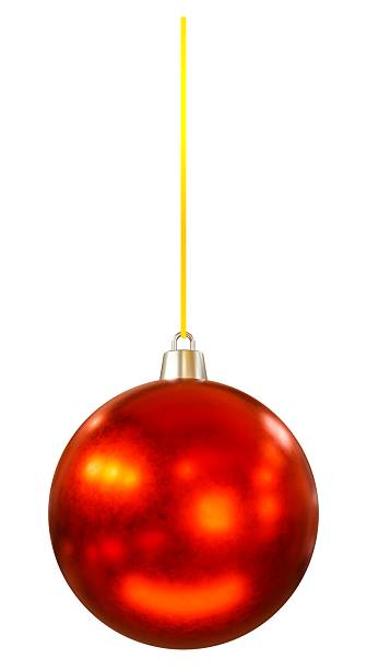 istock Vintage 3D Red Christmas Ball Ornament on a String 2249733700