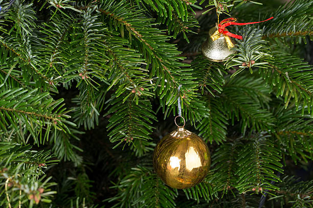 istock Christmas bell and golden ball. 2249733757