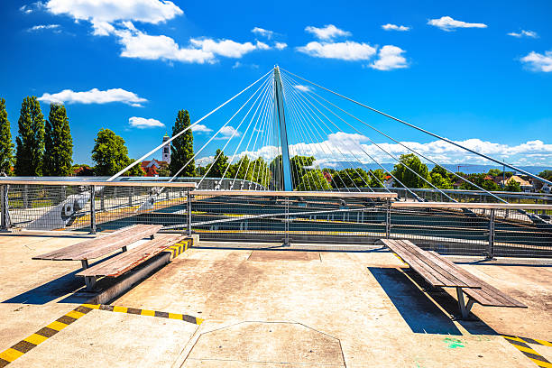 Passerelle des Deux Rives bridge over Rhine river connecting Ger