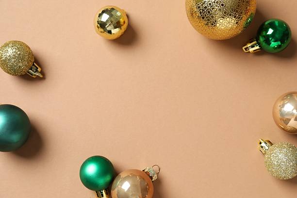 istock Beautiful Christmas decorations on beige background 2249735374