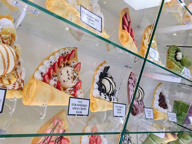 istock Assorted Gourmet Crepes in Glass Display Case at Eye Level 2249738080