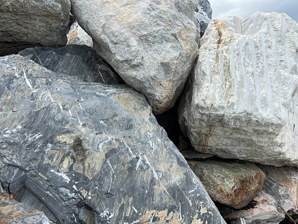 istock Large marble rocks displaying natural striations and texture in nature 2249741862