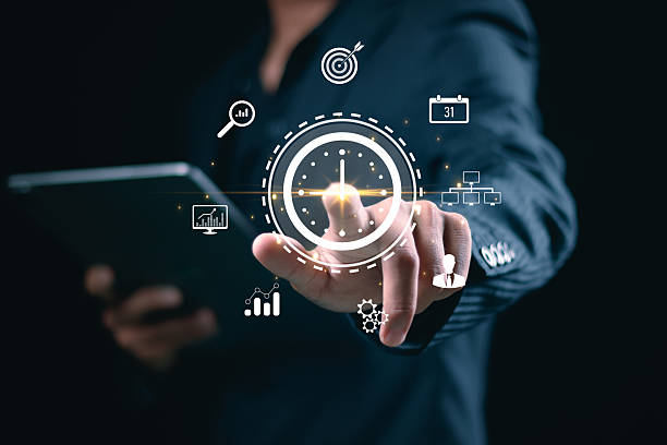 istock Time management concept, Businessman manages time for effective work, work planning increases efficiency and reduces work time, time management concept. Actions plans. 2249752964