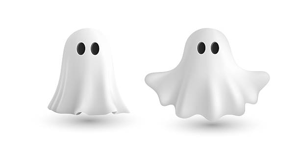 istock Vector 3d Halloween Ghost Clipart. Cute Halloween Ghost Character, Isolated. Cartoon Halloween Ghost Icon. Spooky White Ghost Illustration for Halloween Party Design 2249755958