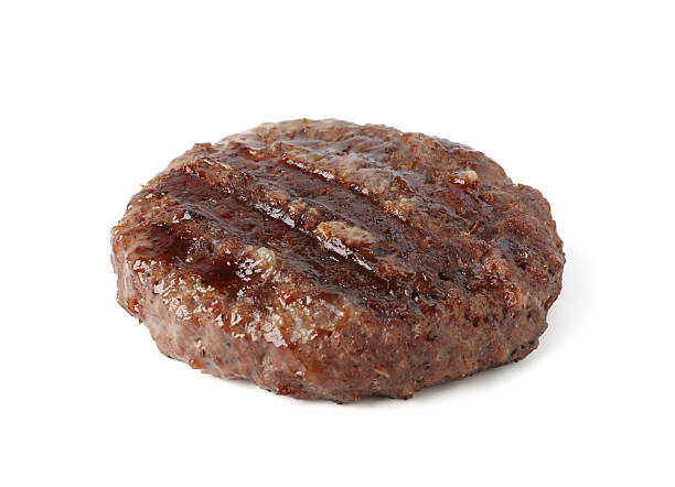 istock Delicious grilled beef patty isolated on white 2249756443