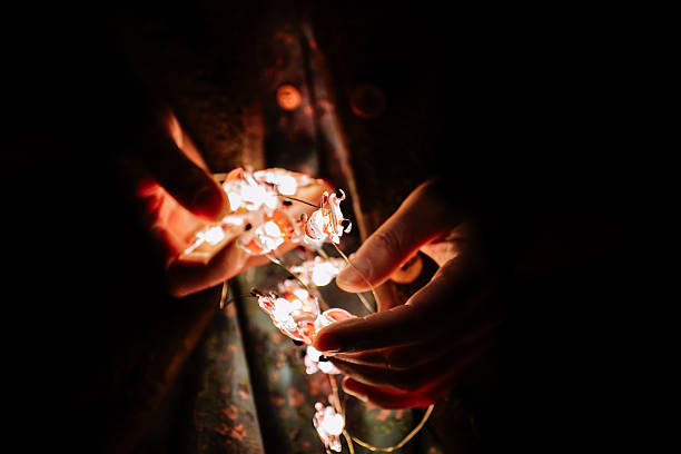 istock Close-Up of Santa String Lights 2249756898