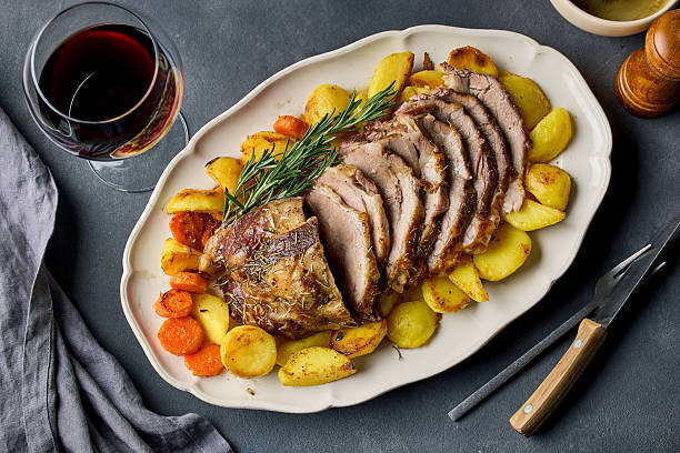 istock freshly baked sliced pork neck roast 2249757519