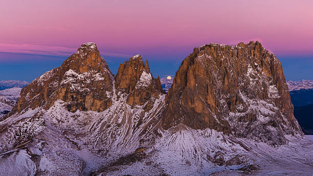 istock Panoramic view of Dolomite mountain peaks during sunset. 2249762812
