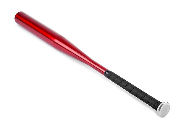 Baseball equipment isolated on white background. Close-up sports equipment. Baseball bat and ball.