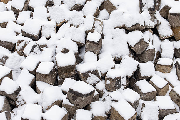 istock Cobblestones under fresh snow in prague winter 2249770204