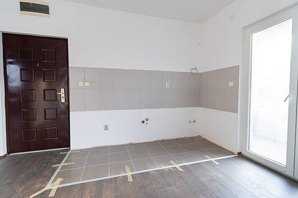 istock Small apartment kitchen area under construction. Small apartment kitchen area 2249776585