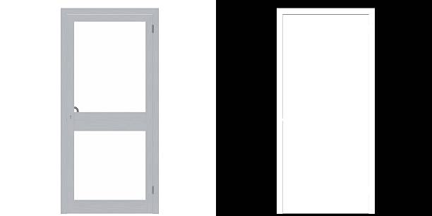 3D rendering illustration of a storefront glass swing door