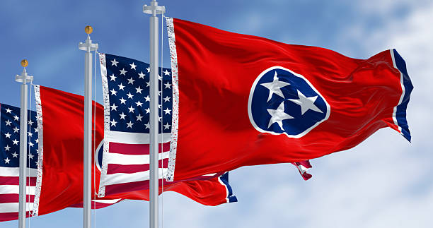 istock Tennessee state flag waving on a clear day. 2249786026