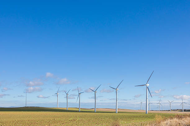 istock Wind farm station on a sunny day in navarre, spain 2249787713