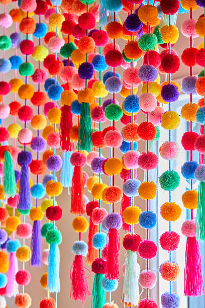 istock Colorful pom pom tapestry detail 2249806715