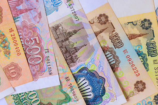istock Currency USSR ruble notes various denominations from Soviet Union neatly arranged 2249806810
