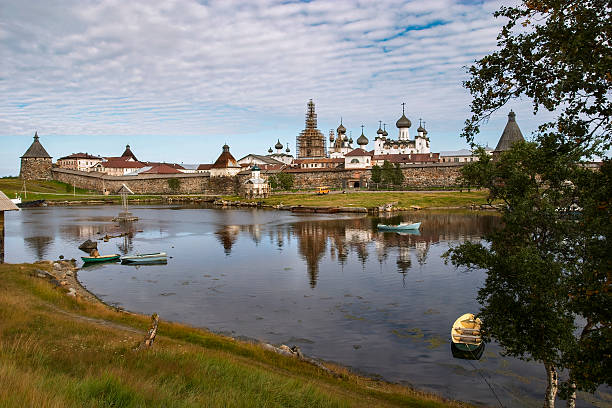istock Solovetsky Monastery reflected in the bay, White Sea, Russia 2249810042