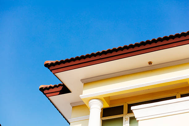 istock View up to rooftop corner of thai house 2249812944