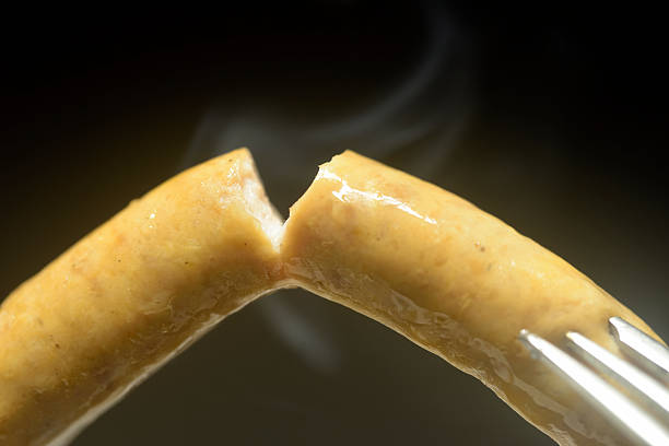 Close-up of steaming sausages