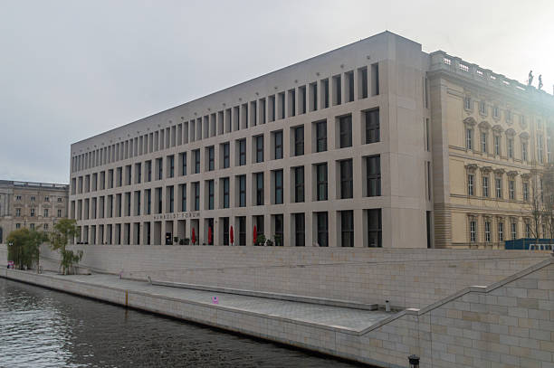 Berlin, Germany - April 13, 2019: Lustgarten park and classical building of Old National Gallery (Altes Museum).