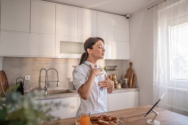istock Female doctor explaining deep breathing techniques during telehealth 2249828857
