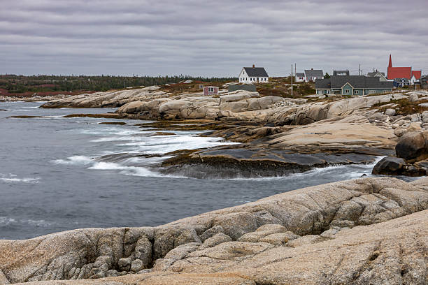 Charming fishing village on the rugged coast of Nova Scotia, capturing the essence of maritime life with its iconic scenery.