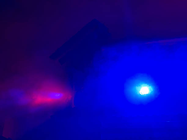 istock Red and blue foggy techno disco background. 2249835633