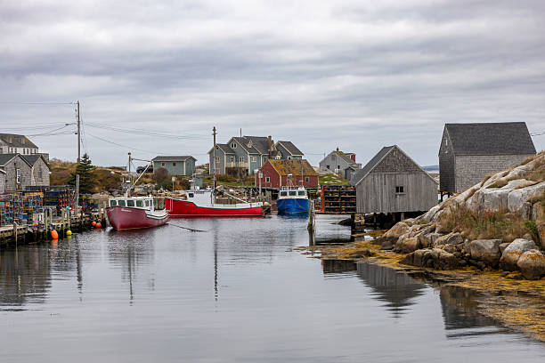 Charming fishing village on the rugged coast of Nova Scotia, capturing the essence of maritime life with its iconic scenery.