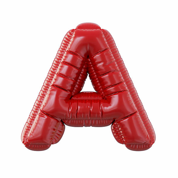 Red Color Letter A Balloon Isolated On White Background