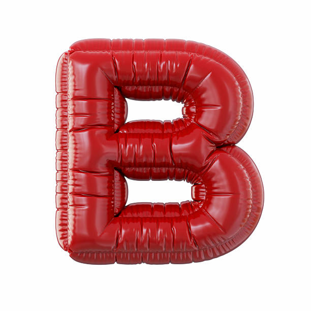 Red Color Letter B Balloon Isolated On White Background