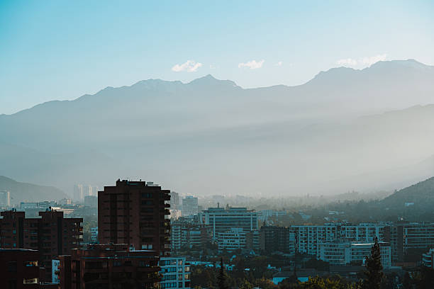 City skyline with morning haze, Chile
