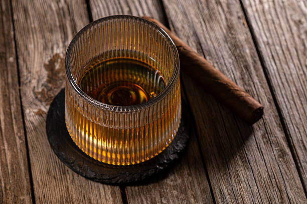 istock Luxury lifestyle concept with whiskey and cigar. 2249852957