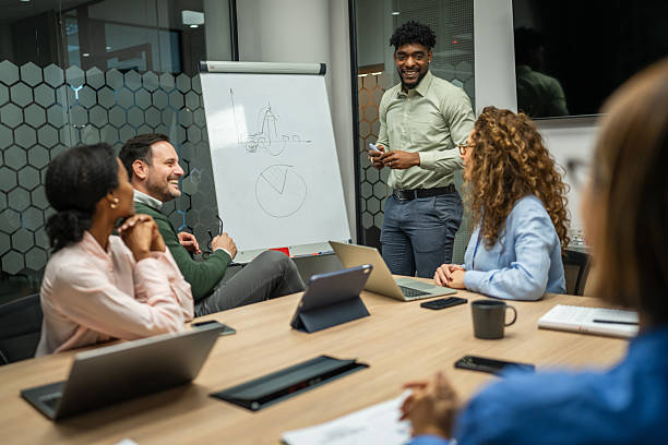 istock Diverse business team collaborating during office meeting presentation 2249854786