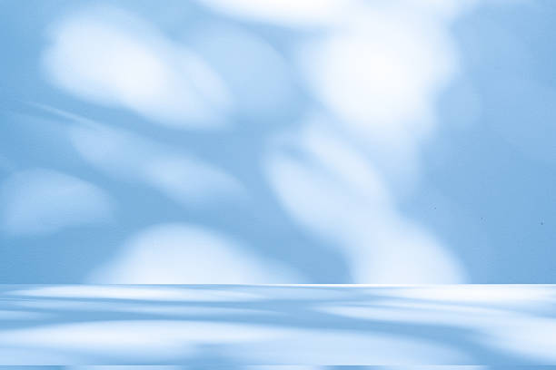 istock Studio style background wall decoration presentation uses white and blue tones. with shadows cast from a nearby window, concept creating a decorative 2249874271