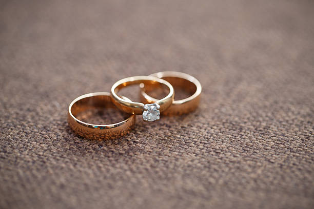 Golden wedding rings for newlyweds