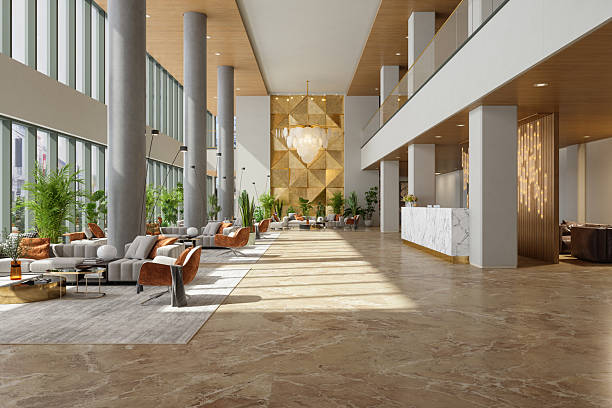 istock Modern Luxury Hotel Lobby with Elegant Seating Area and Marble Interior 2249880221