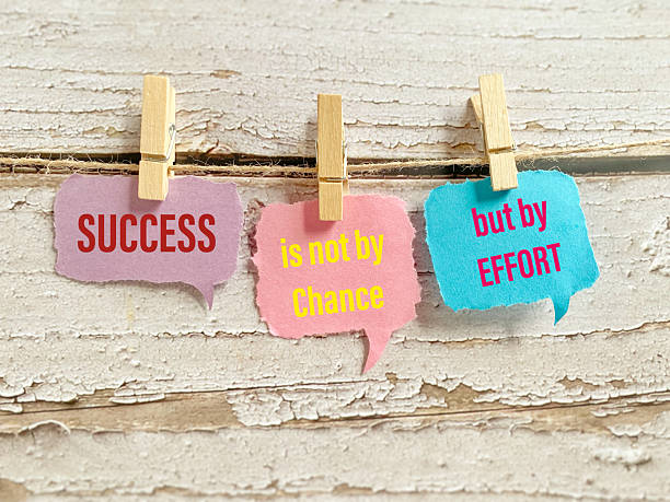 istock Success is not by chance but by effort motivational quote on notes 2249883709