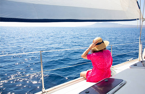 istock Aegean sea on sailboat female 2249889679