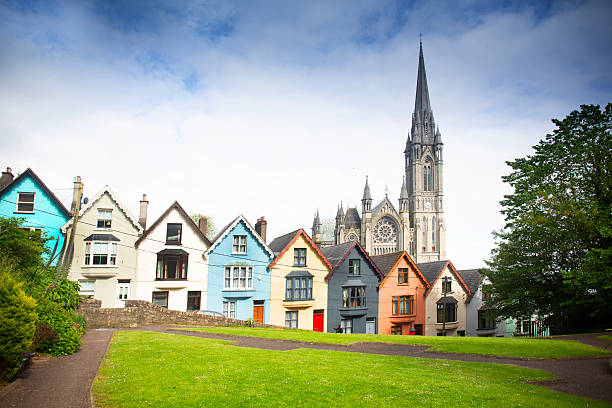 istock Cobh town, St Colman's cathedral. row houses 2249889690