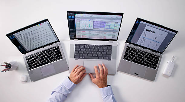 istock Electronic Invoice On Office Computer For Tax Filing And Bill Management 2249889743