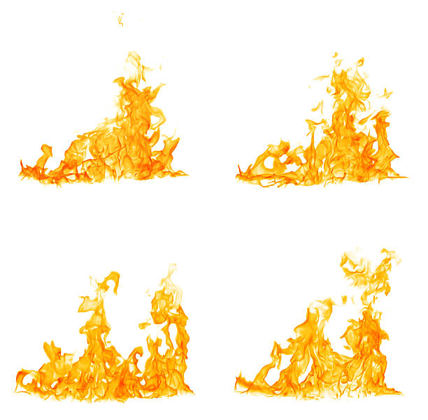 istock Realistic orange fire flames isolated on white background, showing dynamic burning motion and heat energy, ideal for graphic design, advertising, visual effects, and emergency safety concepts. 2249890938