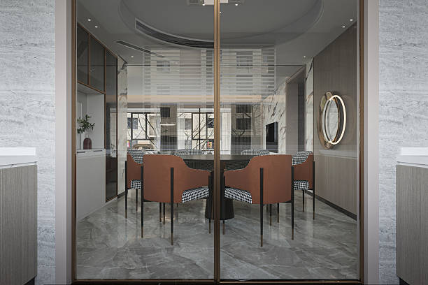 istock Luxury Modern Open-Plan Apartment Interior Living, Dining, and Home Office 2249891052