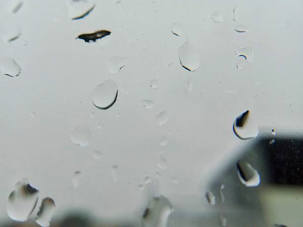 Water droplets on the window due to rain water